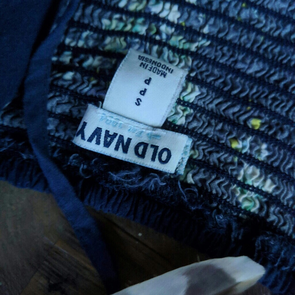 Floral blue spaghetti strap dress.